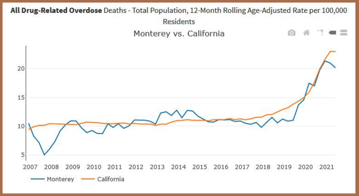 Drug overdose deaths Monterey County